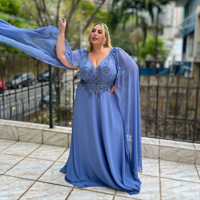 Renda Bordada Vestido De Renda Azul Serenity Vestido De Debutante