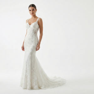 Vestido de Noiva Sereia em Renda com Cauda