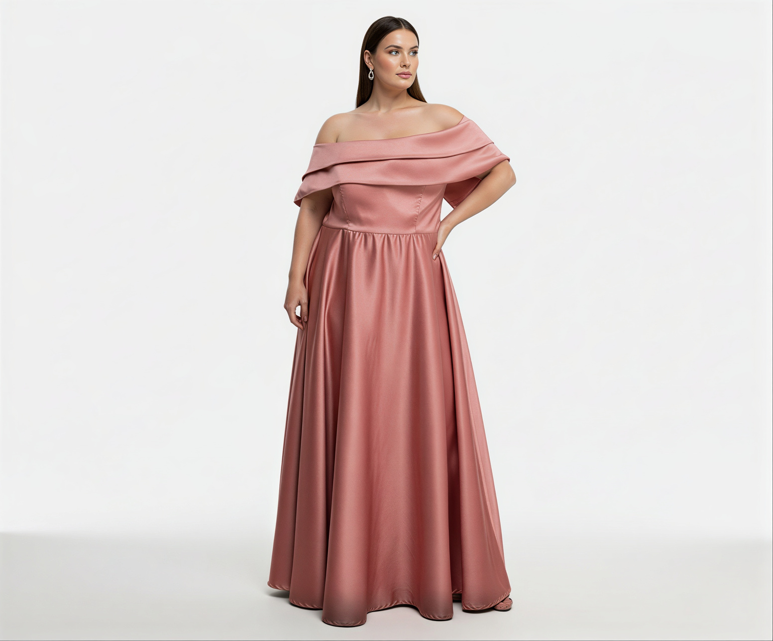 Vestido Rose em Alfaiataria Ombro a Ombro com Pala